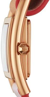 Tory Burch Thayer Rosa Leather-Strap Watch