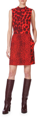 Akris Double-Face Multi Animal-Print Sleeveless Dress