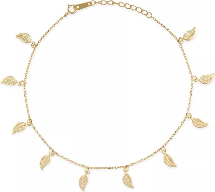 Elk & Bloom Delicate Gold Leaf Anklet