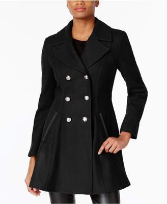 Laundry by Shelli Segal Petite Skirted Wool-Blend Peacoat, Created for Macy's
