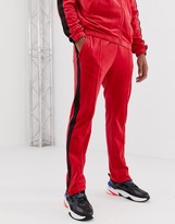 Thumbnail for your product : Weekday Local velour joggers in red