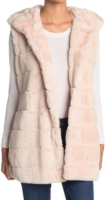 faux fur hooded vest womens