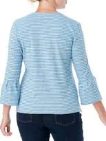 Thumbnail for your product : Olsen Freshen Up Organic Cotton Striped Bell Sleeve Tee