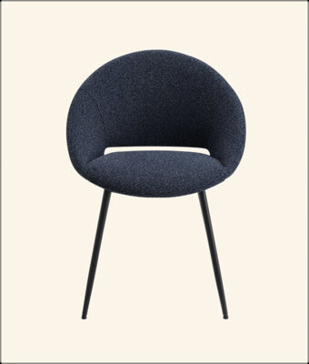 Corrigan Studio Boucle & Black Finish Side Chair (Set Of 2)