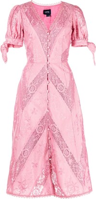Marchesa Notte floral-embroidered A-line dress