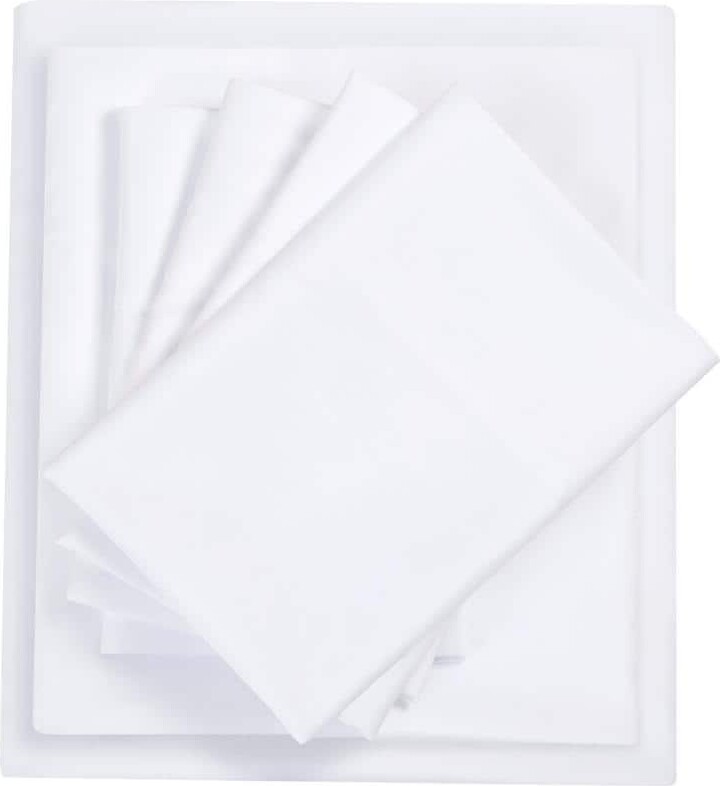 Intelligent Design 6-Piece White Microfiber Queen Sheet Set with Side Storage Pockets