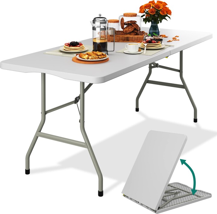 YITAHOME Folding Tables Heavy Duty Folding Table 6ft with Carrying