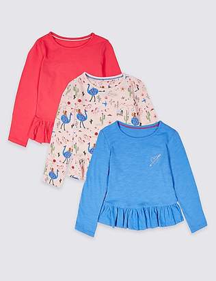 Marks and Spencer 3 Pack Pure Cotton Tops (3 Months - 7 Years)
