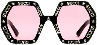 Gucci Eyewear Square-Frame Crystal Sunglasses