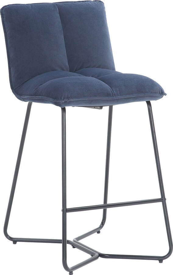 Dunelm Logan Counter Height Bar Stool, Velvet Navy Blue ShopStyle