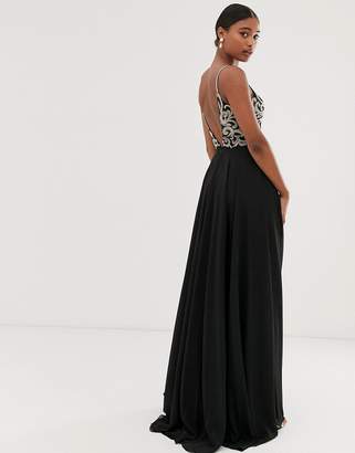 Jovani a line maxi dress with embellished top