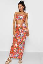 Thumbnail for your product : boohoo Tropical Print Basic Jersey Maxi Skirt