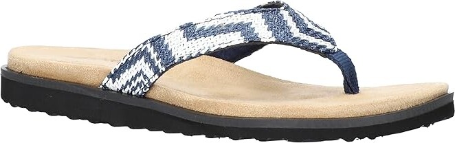 Easy Street Shoes Stevie Women's Shoes Navy/White Raffia Woven