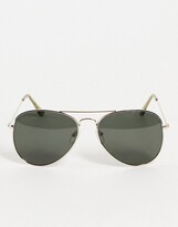 Thumbnail for your product : A. J. Morgan AJ Morgan Chris unisex aviator sunglasses in gold