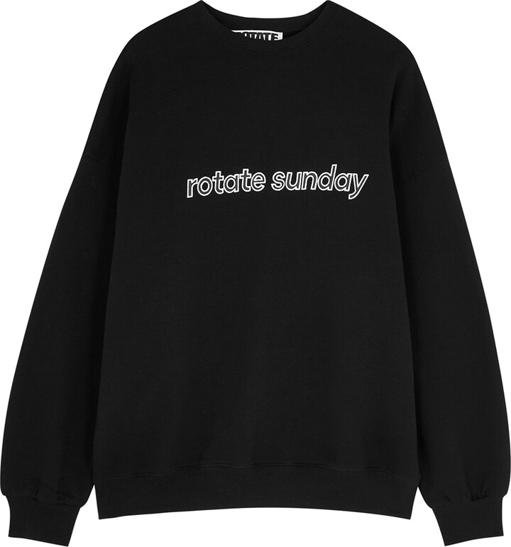 Rotate Sunday Iris Black Logo-embroidered Cotton Sweatshirt - M - ShopStyle  Jumpers & Hoodies