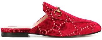 Gucci Princetown GG velvet slippers