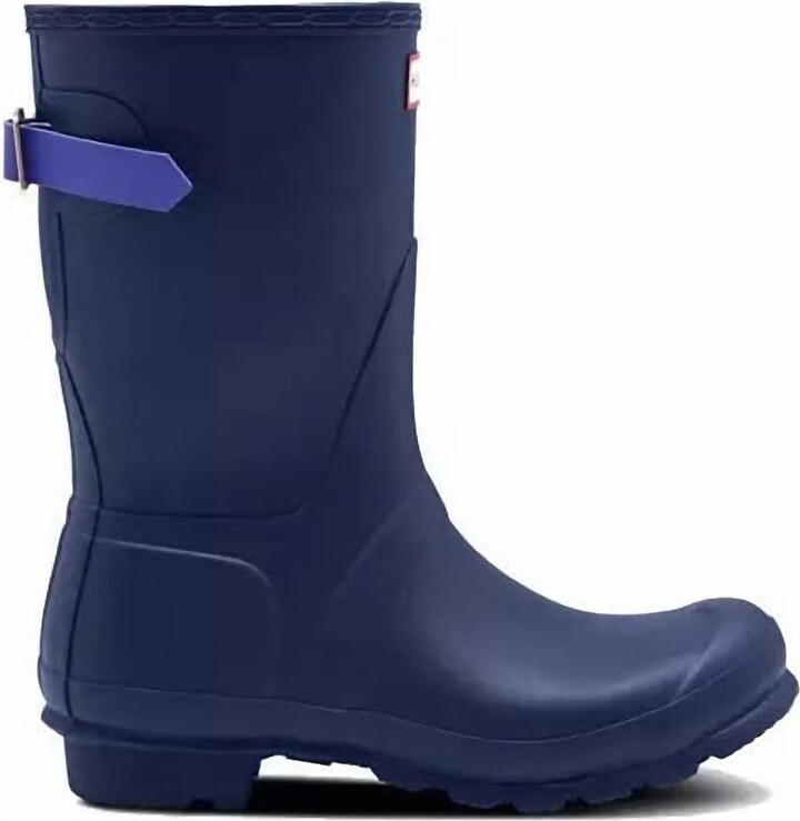Hunter Women's Original Short Back Adjustable Rain Boot In Melody/electric Storm