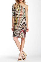 Thumbnail for your product : T-Bags LosAngeles Tbags Printed One Shoulder Dress