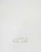 Thumbnail for your product : ASOS Curve CURVE Sterling Silver Open Mini Crystal Ring