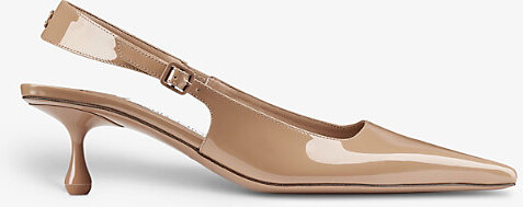 Jimmy Choo Womens Biscuit Amel 50 Slingback Leather Heeled Courts Eur 35 / 2 Uk Women