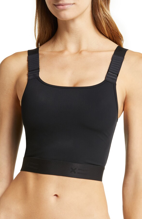 TomboyX Sports Bra, High Impact Full Support, Wirefree Athletic Top,Womens  Plus Size Inclusive Bras, (XS-6X) Black Large