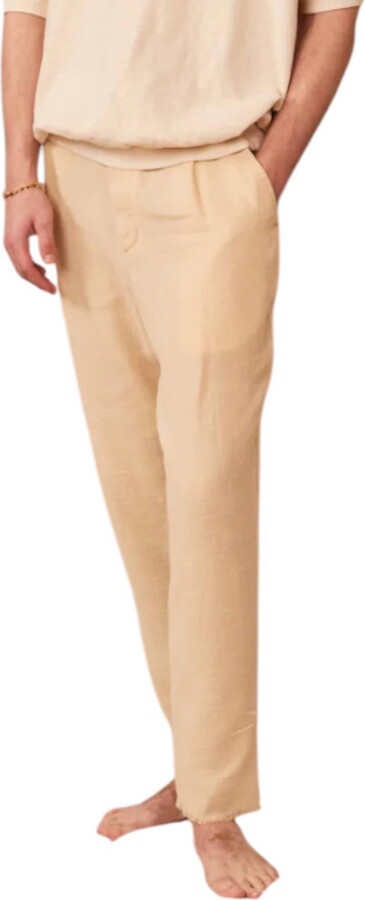 AARC55 Single Pleat Tapered Trouser In Tan