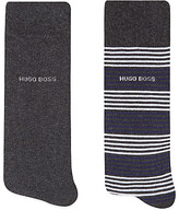 Thumbnail for your product : HUGO BOSS Plain stripe 2 pack socks - for Men