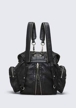 Alexander Wang Marti Backpack In Washed Black With Rhodium