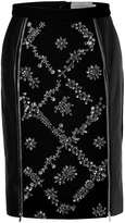 Thumbnail for your product : Preen by Thornton Bregazzi Leather/Wool Embellished Dotty Skirt in Black