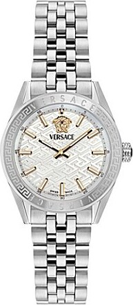 Women's V-Code Analog Stainless Steel Bracelet Watch