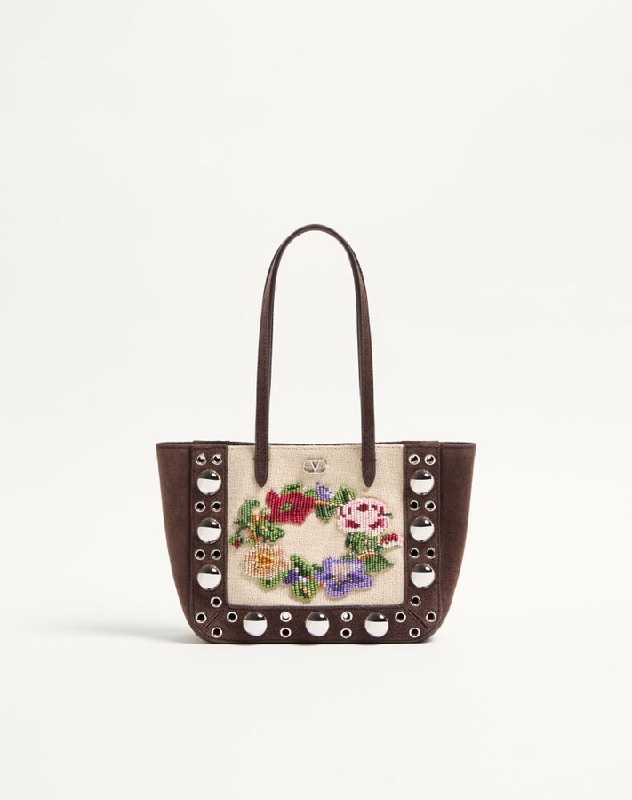 Valentino Garavani Nellcôte Mini Embroidered Shopping Bag