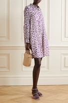 Thumbnail for your product : Paul & Joe Floral-print Fil Coupe Cotton Dress - Purple