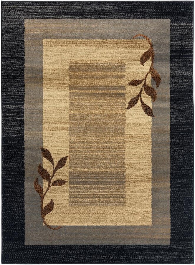 Home Dynamix Royalty Clover Black/Blue 8 ft. x 10 ft. Geometric Area Rug