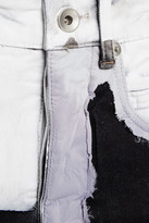 Thumbnail for your product : Rick Owens Paneled Distressed Denim And Shell Boyfriend Jeans