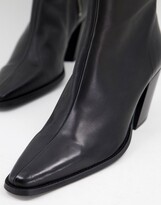 Thumbnail for your product : ASOS DESIGN heeled black leather chelsea boot with angled heel