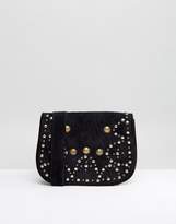 Thumbnail for your product : Park Lane Suede Studded Saddle Bag