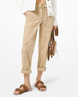 khaki cuffed trousers