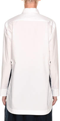 Marni Long-Sleeve Button-Front Poplin Blouse