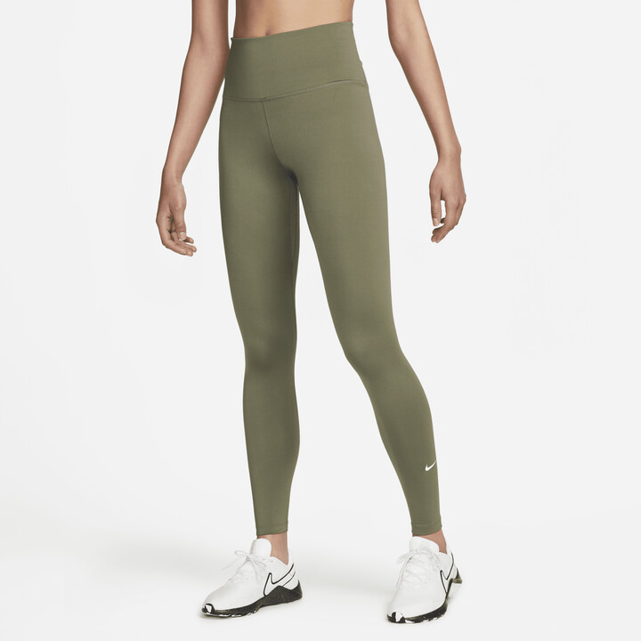 Nike Women's Pro 365 Mid-rise Cropped Mesh Panel Leggings In Orange