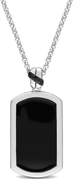 Everly Jewelry EVERLYJEWELRY|SterlingSilver0.06CTBlackTWDiamondFashionPendantWithChainBlackRhodiumPlated22-inch