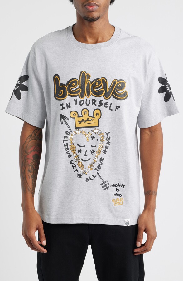 VIC GARCIA WORLD Believe in You Embroidered Graphic T-Shirt