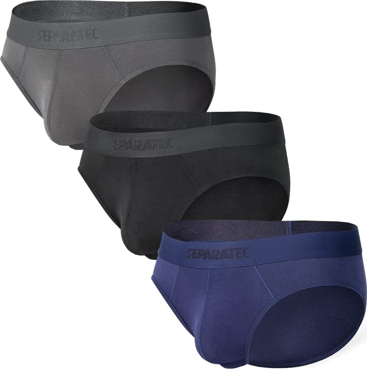 Separatec Men's Boxer Briefs 2.0 Breathable Men's Slip Bamboo Rayon  Underwear Dual Pouch 3 Pack (S - ShopStyle