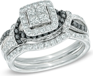 2 Ct. T.W. Princess-Cut Diamond Past Present Future Channel Engagement Ring in 14K White Gold