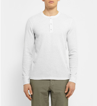 Club Monaco Waffle-Knit Cotton-Blend Henley T-Shirt