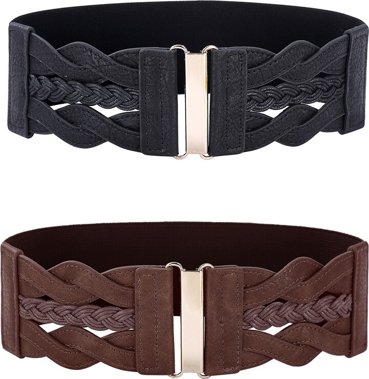 ladies wide elasticated belts
