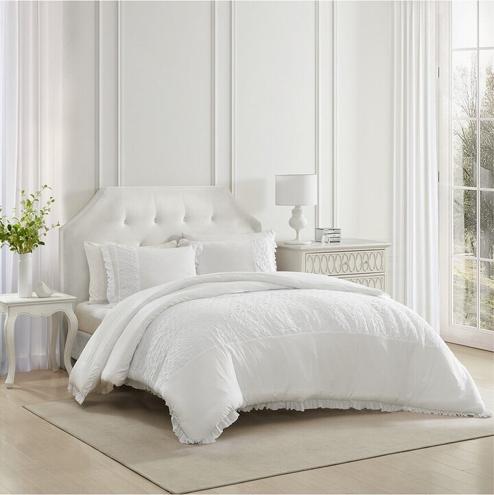 Laura Ashley Eyelet Ruffle Microfiber Comforter Bedding Set