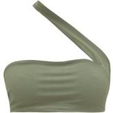 Thumbnail for your product : JADE SWIM Halo One-shoulder Bikini Top - Dark Green