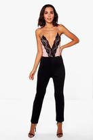 Thumbnail for your product : boohoo Kate Lace Trim Cami Style Jumpsuit