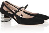 Thumbnail for your product : Miu Miu Crystal-embellished suede pumps