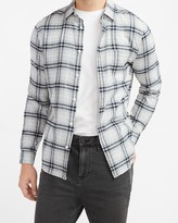 Thumbnail for your product : Express Slim Plaid Dressy Flannel Shirt